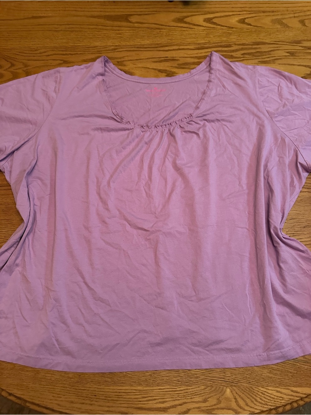 Women’s Lavender Scoop Neck Top - Casual Short Sleeve Sz 6x